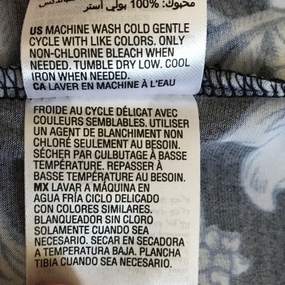 JM COLLECTION Floral Bell Sleeve Blouse Round Neck Blue Women’s Size XL Size 1X - Picture 16 of 16